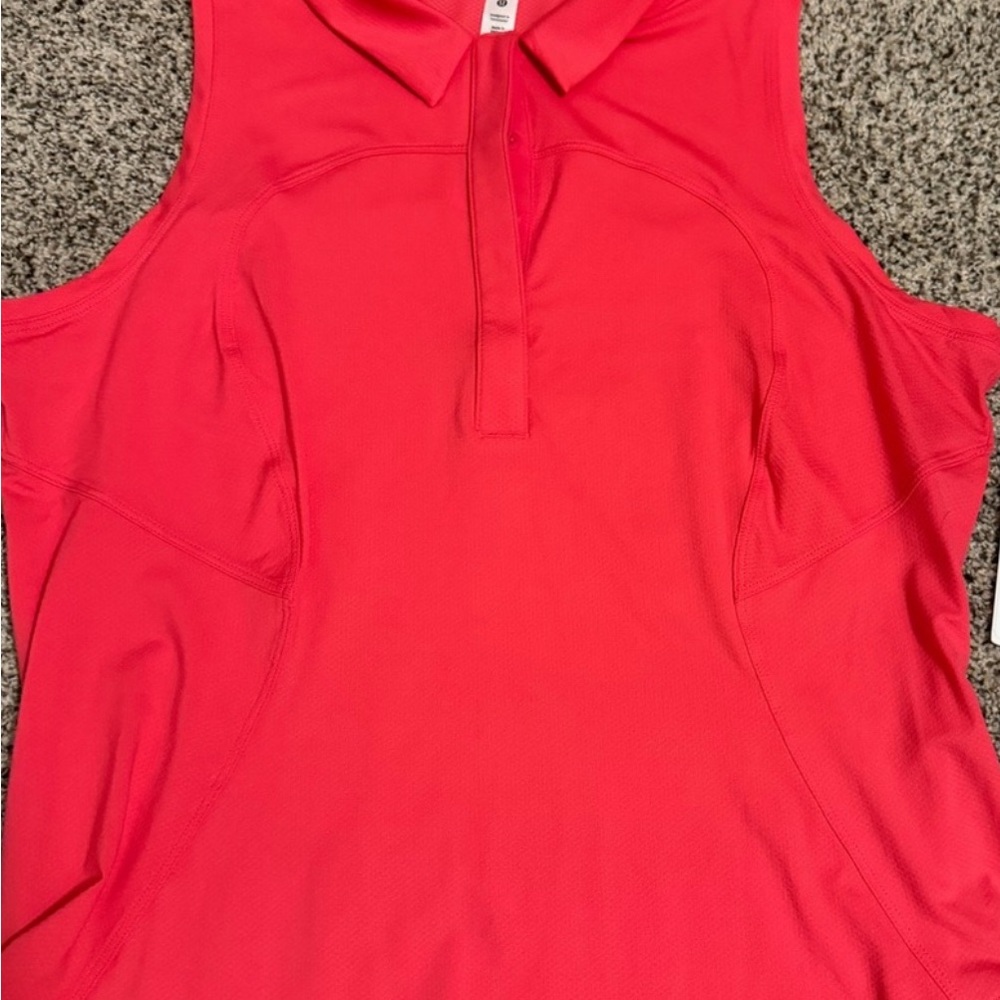 Lululemon Athletica Red Sleeveless Polo Tank Top